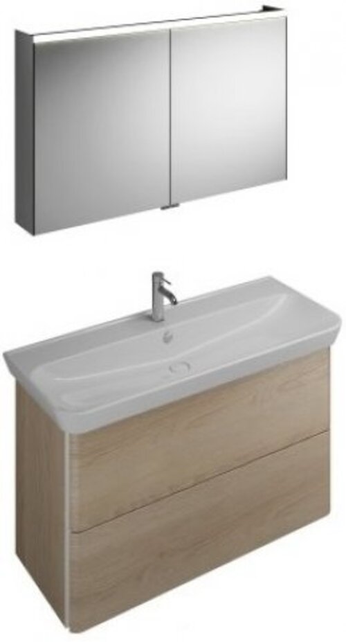 Burgbad Iveo Set Keramik-Waschtisch inklusive Waschtischunterschrank, Breite: 1200mm, SFHJ120F2747G0161
