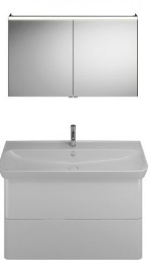 Burgbad Iveo Set Keramik-Waschtisch inklusive Waschtischunterschrank, Breite: 1200mm, SFHJ120F2833G0161