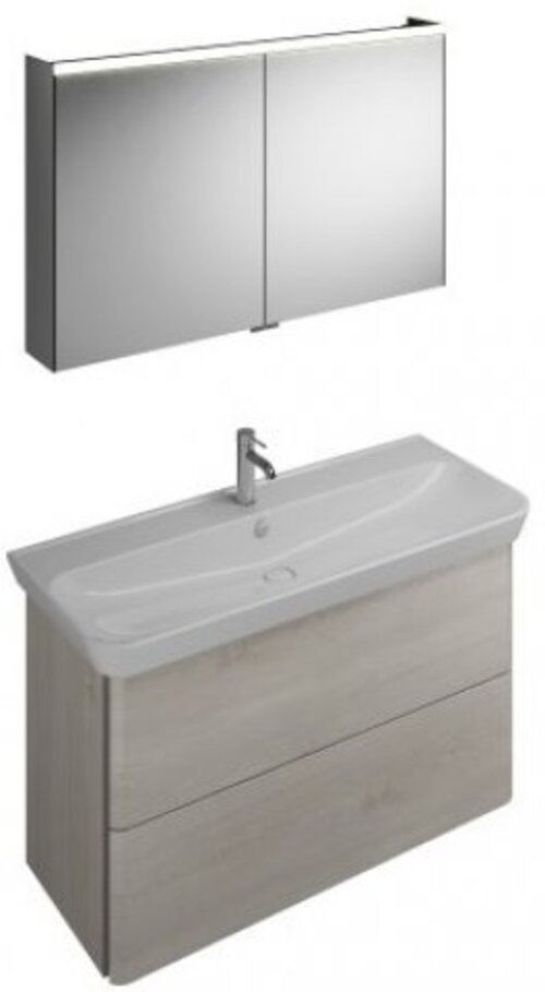 Burgbad Iveo Set Keramik-Waschtisch inklusive Waschtischunterschrank, Breite: 1200mm, SFHJ120F2835G0162