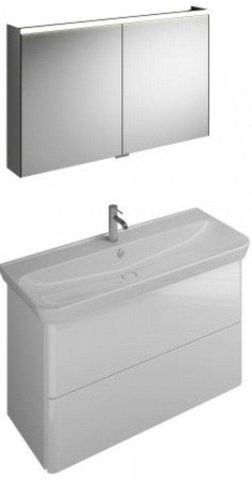 Burgbad Iveo Set Keramik-Waschtisch inklusive Waschtischunterschrank, Breite: 1200mm, SFHJ120F2835G0198
