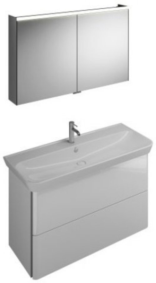Burgbad Iveo Set Keramik-Waschtisch inklusive Waschtischunterschrank, Breite: 1200mm, SFHK120F2833G0162