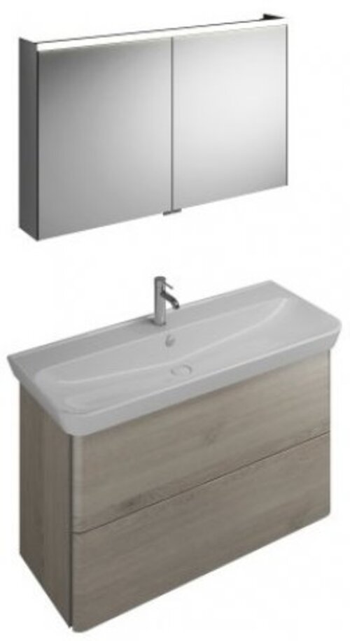 Burgbad Iveo Set Keramik-Waschtisch inklusive Waschtischunterschrank, Breite: 1200mm, SFHK120F2834G0162