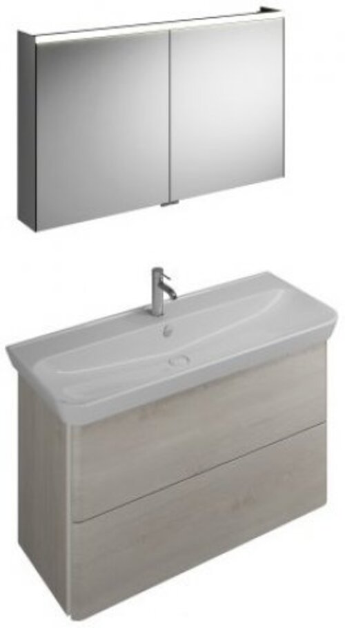 Burgbad Iveo Set Keramik-Waschtisch inklusive Waschtischunterschrank, Breite: 1200mm, SFHK120F2835G0161