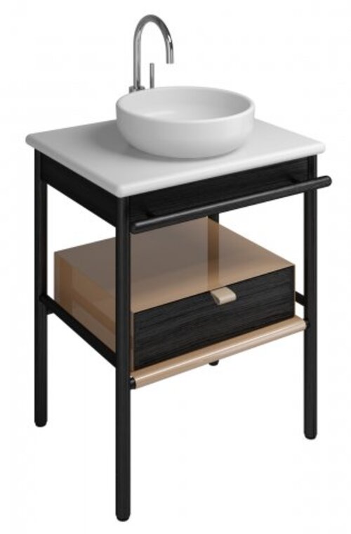 Burgbad Mya Keramik-Aufsatzwaschtisch inklusive Waschtischunterschrank, 650mm, SFKH065F3192C0037