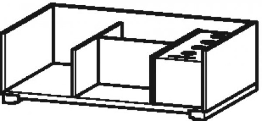 Duravit XSquare Einrichtungssystem für Schrankbreiten 70,0 cm, ohne Siphonausschnitt, Position links, neben Keramik, UV9740L7777
