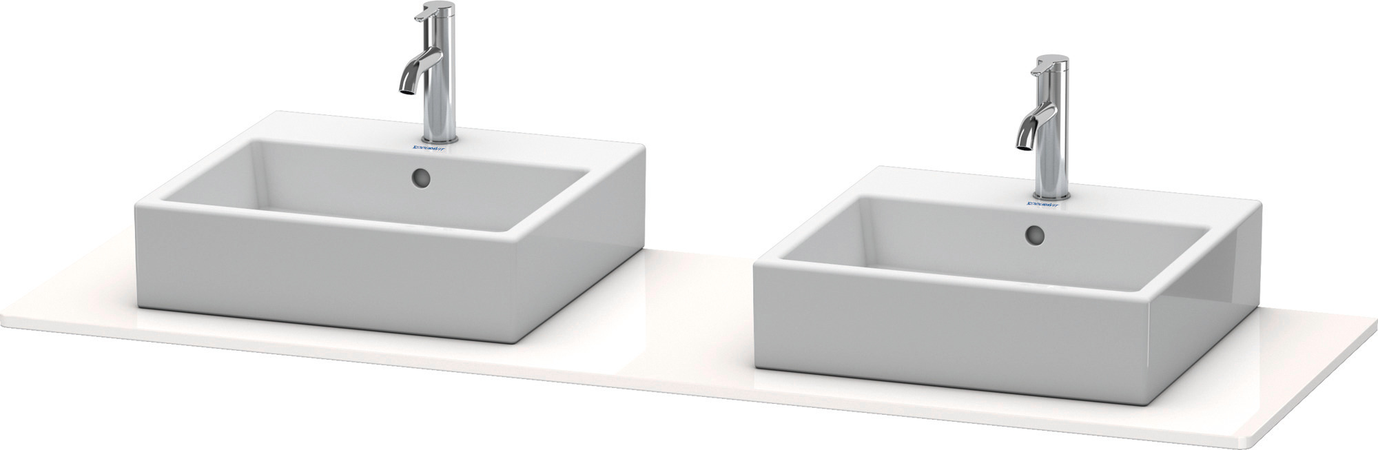 Duravit Xsquare Konsole, 2 Ausschnitte, 1600X16x550mm, Xs063hb4343