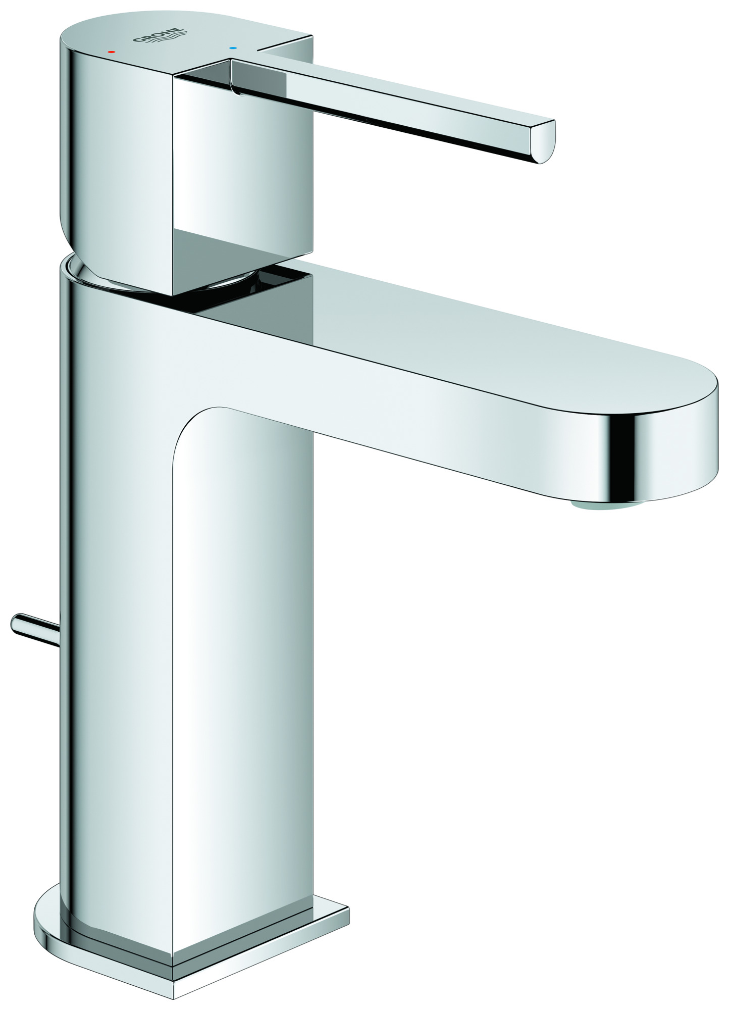 GROHE Plus Einhand-Waschtischbatterie, DN 15 S-Size, mit Zugstangen-Ablaufgarnitur, Energie-Spar-Funktion, chrom, 23870003