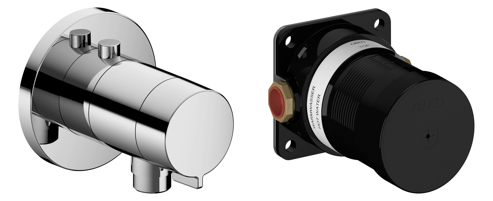 Keuco Ixmo Thermostat-Brausearmatur Set Unterputzmodell Mit Schlauchanschluss, Rosette Rund, 59554010021