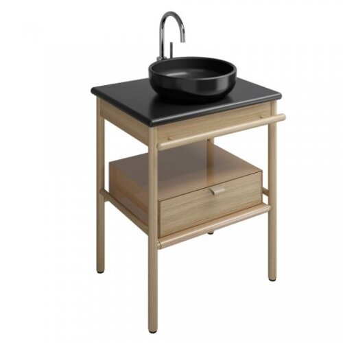 Burgbad Mya Keramik-Aufsatzwaschtisch inklusive Waschtischunterschrank, 650mm, SFKH065F3191C0038