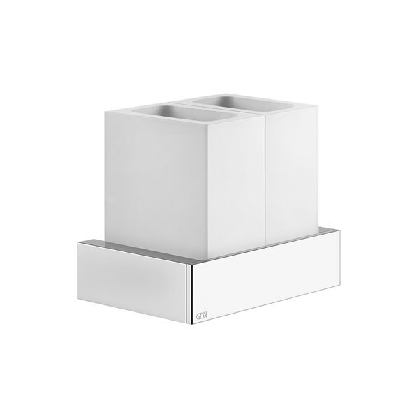 Gessi Weiss Rettangolo Accessoires Doppel-Glashalter Zur Wandmontage, Becher Weiß, 20810735