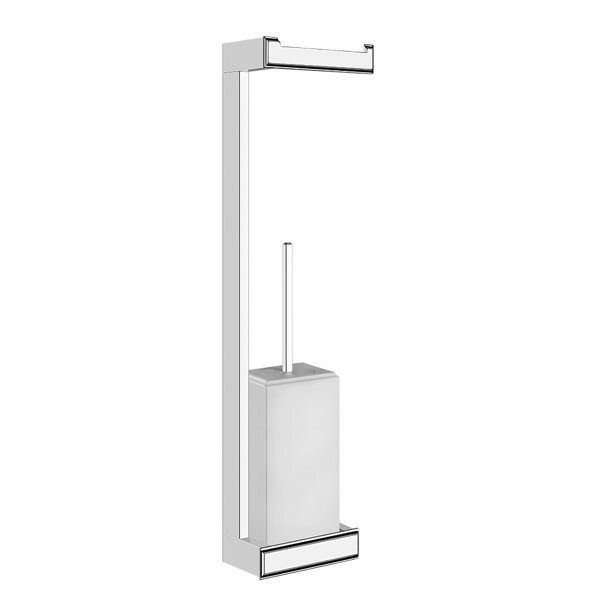 Gessi Eleganza, Kombination mit Papierrollenhalter und Toilettenbürstengarnitur weiß, zur Wandmontage, 46467713