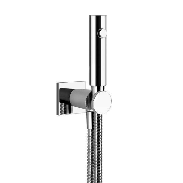 Gessi Rilievo, Wc-Reinigungs-Brause Mit Einem Strahl, Mit Wandanschlussbogen 1/2 Und Halterung, Nicht Eigensicher, 59151710