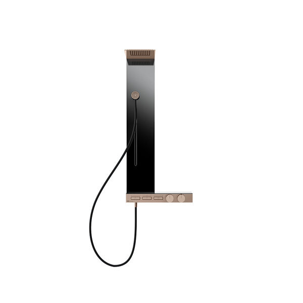 Gessi Schwarz Hi-Fi, Duschkombination Zur Aufputz-Wandmontage Mit Thermostat, 3 Funktionen, 63041030