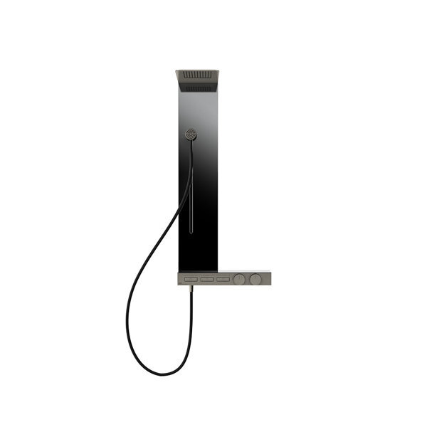 Gessi Schwarz Hi-Fi, Duschkombination Zur Aufputz-Wandmontage Mit Thermostat, 3 Funktionen, 63041149