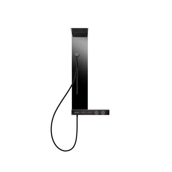 Gessi Schwarz Hi-Fi, Duschkombination Zur Aufputz-Wandmontage Mit Thermostat, 3 Funktionen, 63041706