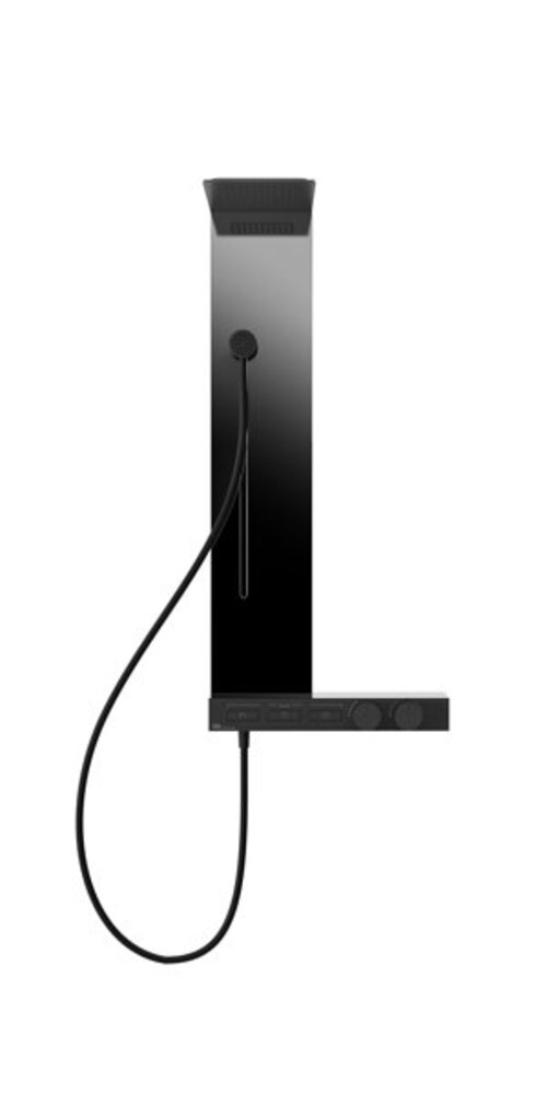 Gessi Schwarz Hi-Fi, Duschkombination Zur Aufputz-Wandmontage Mit Thermostat, 3 Funktionen, 63041735