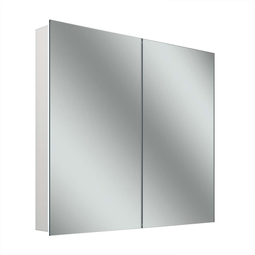 Schneider Licht/Schwarz Style Tw Led-Spiegelschrank, 2 Türen, 71,5X71,5X12cm, 194.070.02.02
