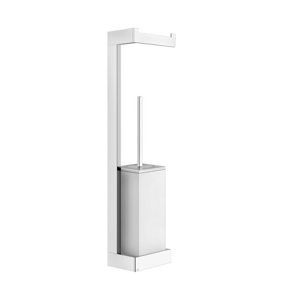 Gessi Rettangolo Accessoires Kombination mit Papierrollenhalter und Toilettenbürstengarnitur weiss, Wandmontage, 20867079
