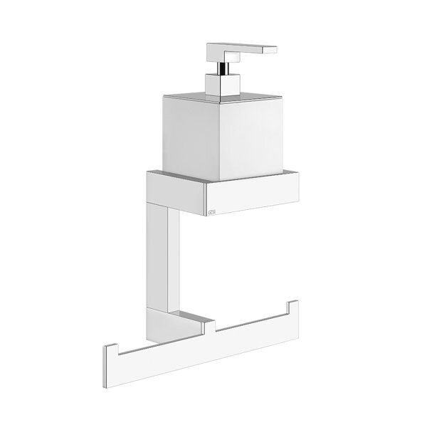 Gessi Rettangolo Accessoires Kombination mit Seifenspender weiss und Handtuchhalter, Wandmontage, 20879708