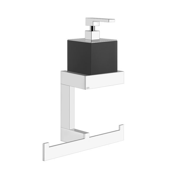 Gessi Rettangolo Accessoires Kombination mit Seifenspender schwarz und Handtuchhalter, Wandmontage, 20880727