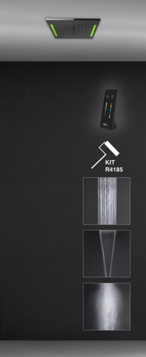 Gessi Colour, Multifunktions Dusch-Einbau-System, 350x350 mm, Strahlart Regen, Nebel, Schwall, inkl. Lichteffekt, 57827238