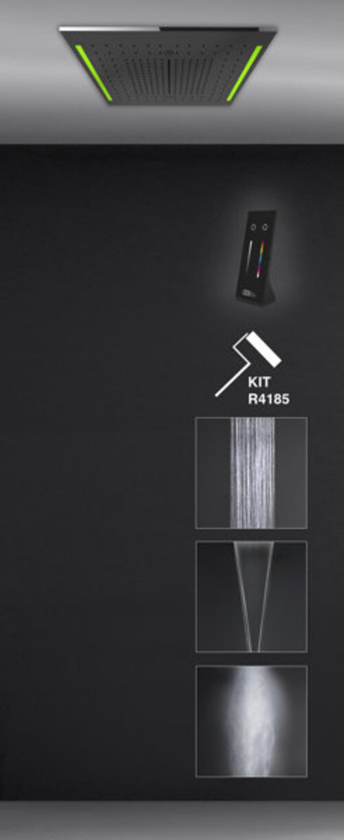 Gessi Colour, Multifunktions Dusch-Einbau-System, 505x505 mm, Strahlart Regen, Nebel, Schwall, inkl. Lichteffekt, 57927238