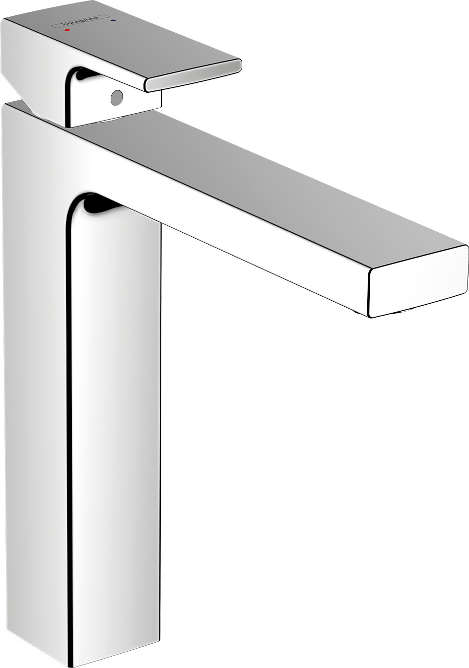 Hansgrohe Vernis Shape Einhebel-Waschtischarmatur 190 mit Metall Zugstangen-Ablaufgarnitur, Chrom, 71590000