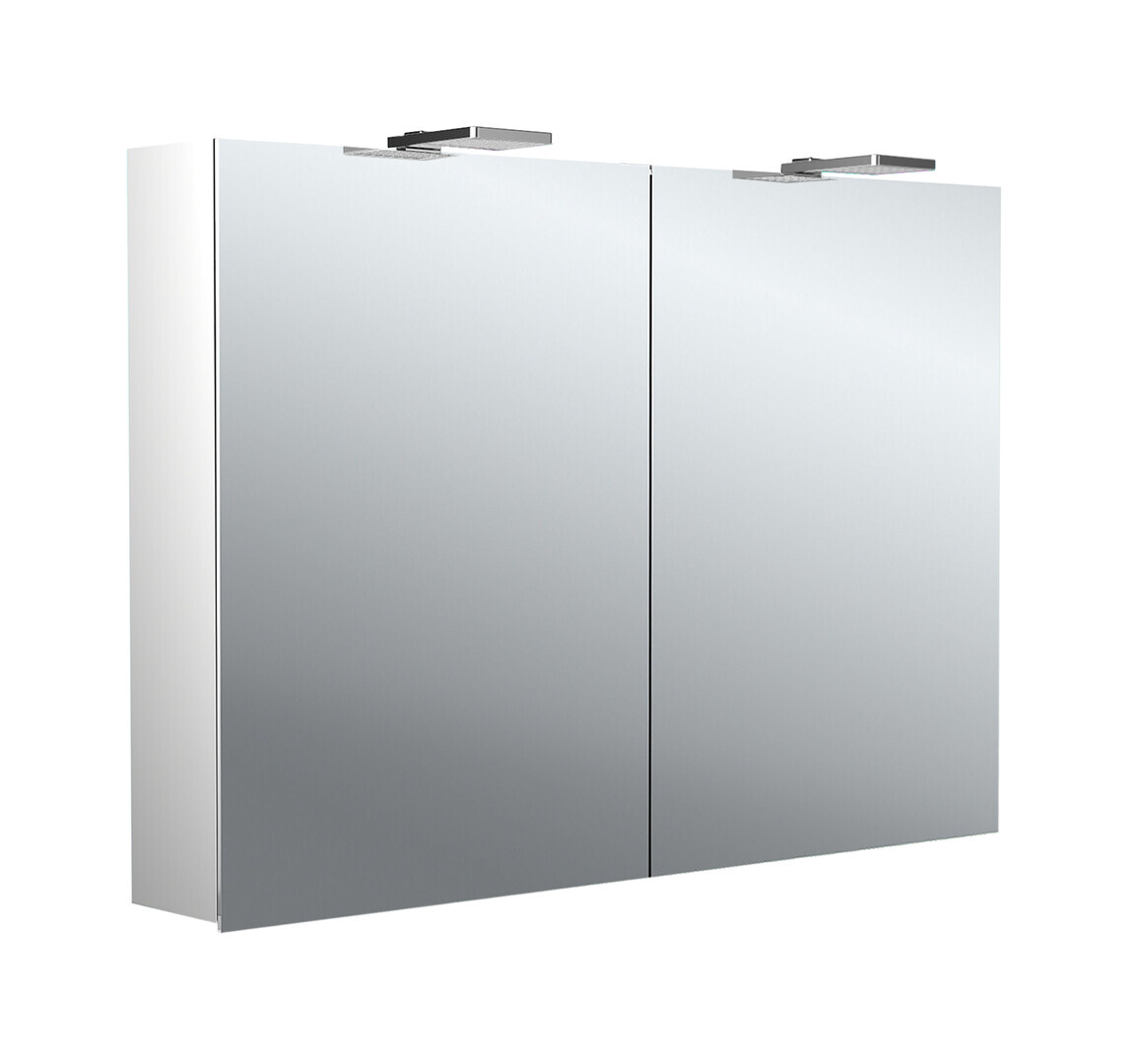 emco pure 2 Style LED Lichtspiegelschrank mit Aufsatzstrahlern, 2 Türen, 1000x711x153mm, 979705304