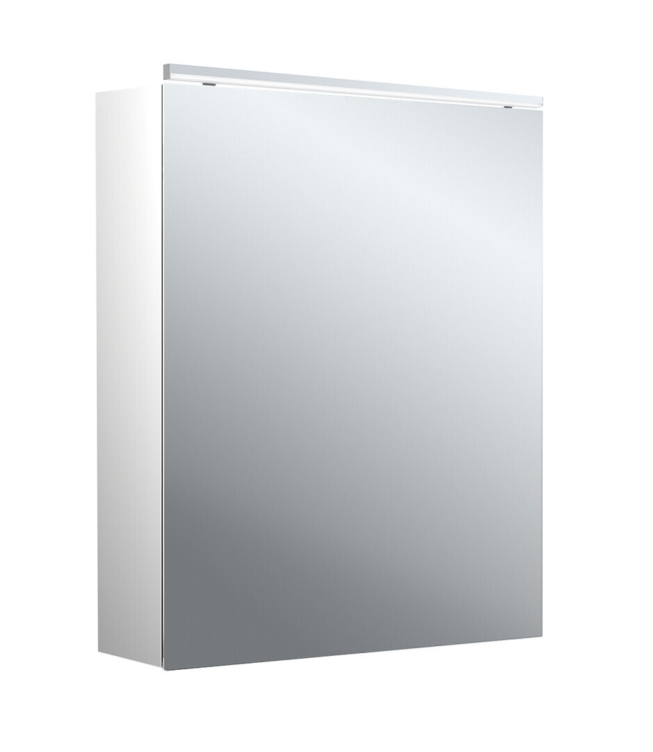 emco pure 2 Classic LED Lichtspiegelschrank mit Aufsatzleuchte, 1 Tür Anschlag wechselbar, 600x711x153mm, 979705501