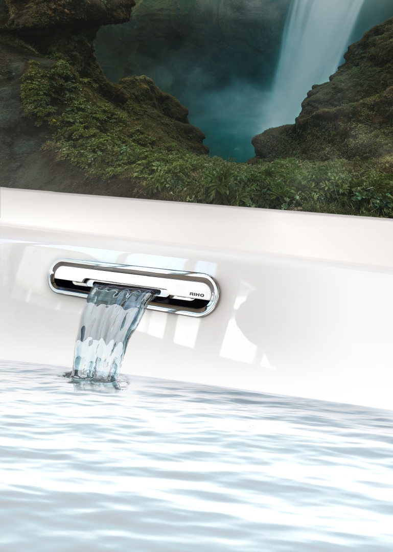 Riho Weiss Rethink Cubic Rechteck-Badewanne, Mit Fall, Version Links, Mit Bliss-System, Einbau, 1-Sitzer, Weiß Glänzend, B106017005