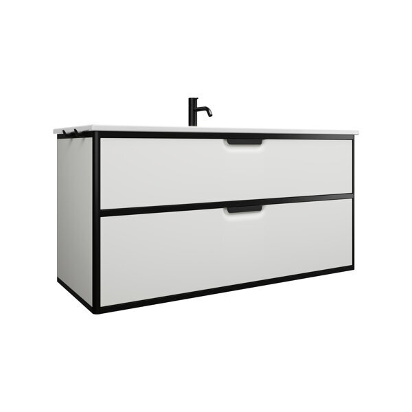 Burgbad Vry Keramik-Waschtisch mit Waschtischunterschrank, 1230x600x496mm, SGUX123F6019C0001G0253