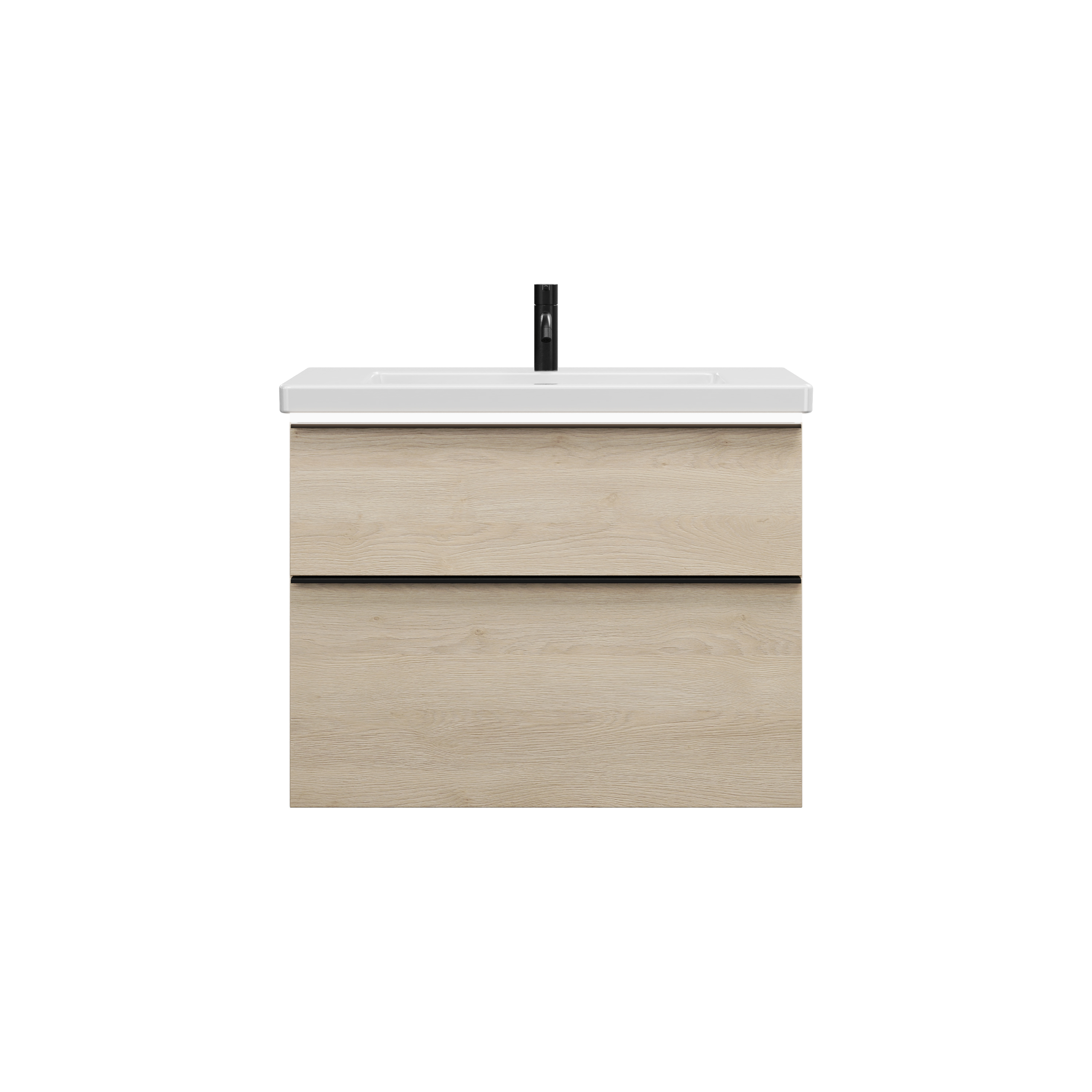 Burgbad Eqio Keramik-Waschtisch inklusive Waschtischunterschrank mit LED-Beleuchtung, Breite 830mm, SEZA083F3180C0001G0252