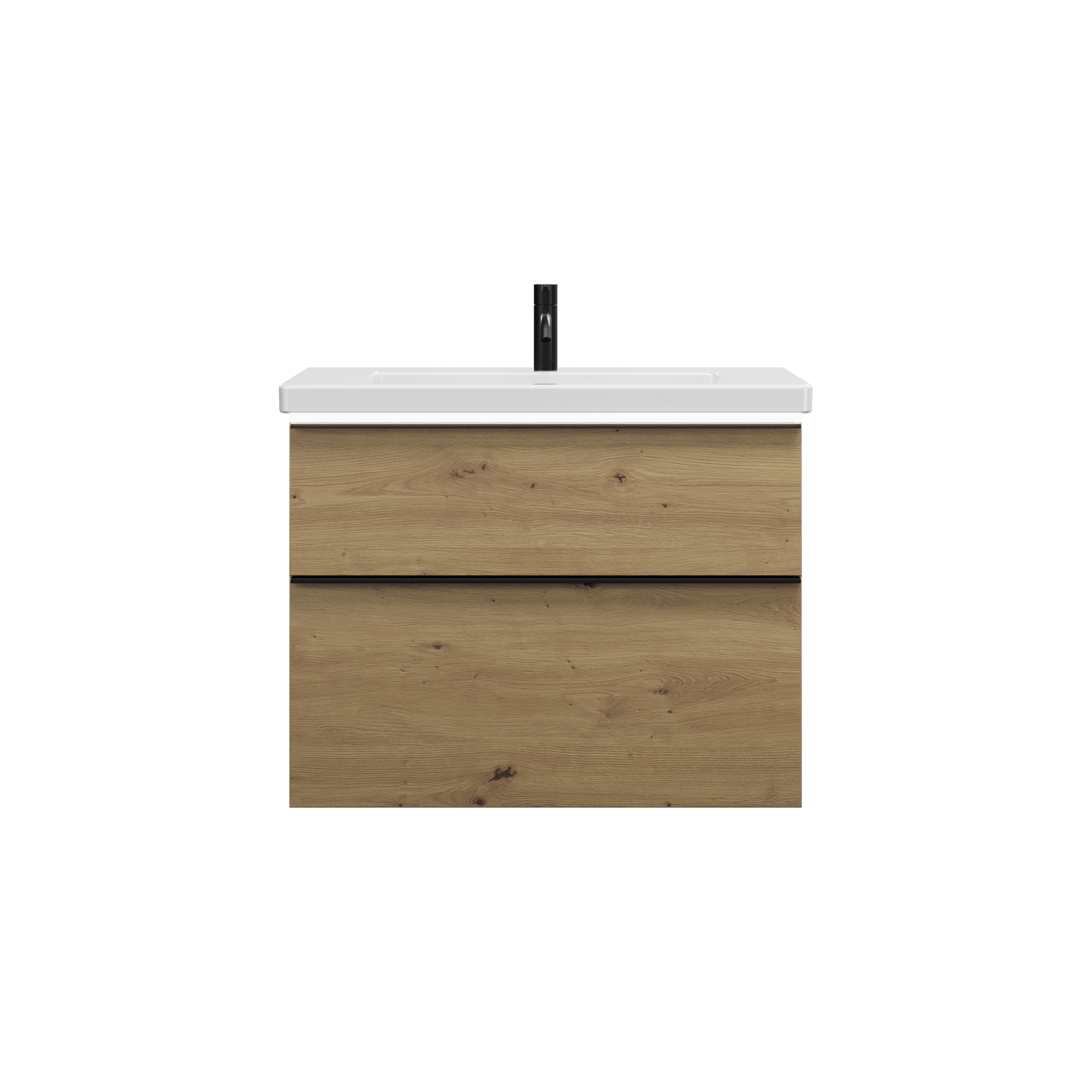 Burgbad Eqio Keramik-Waschtisch inklusive Waschtischunterschrank mit LED-Beleuchtung, Breite 830mm, SEZA083F5662C0001G0252