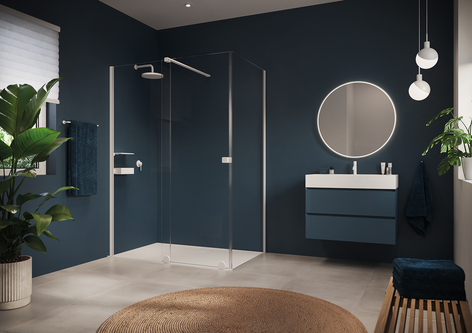 HÜPPE Xtensa pure Seitenwand, für Gleittür Walk-In 1-teilig, auf Badewanne, B 200-1100mm, H 400-2000mm, XT0381182348