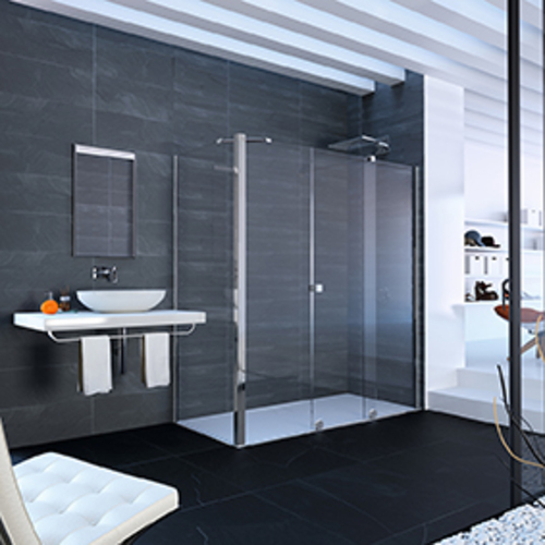 HÜPPE Xtensa pure Seitenwand, für L-Lösung/U-Kabine, auf Badewanne, Maßanfertigung, B 200-1100mm, H 400-1800mm, XT1882182381