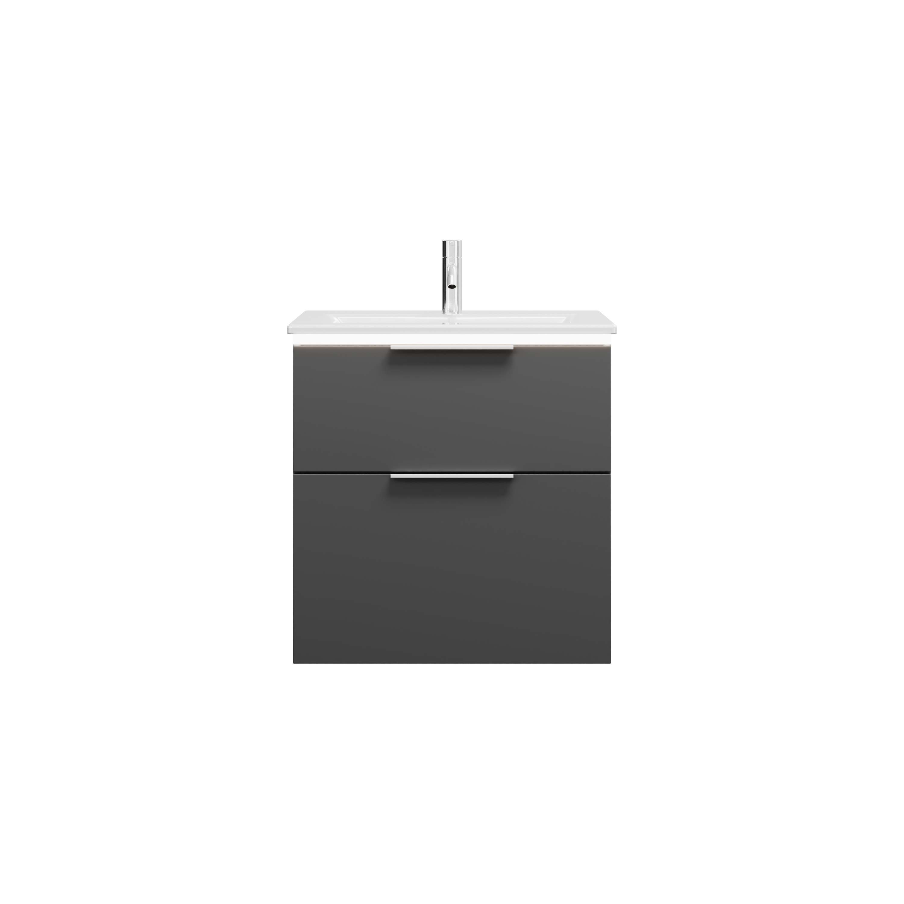 Burgbad Eqio Slim Keramik-Waschtisch inklusive Waschtischunterschrank mit LED-Beleuchtung, 620x490x640mm, SHBU062F6584C0001G0146