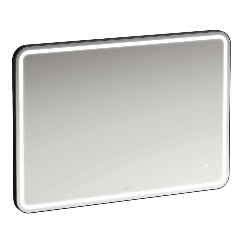 Laufen Schwarz Base 2.0 Spiegel, Led-Beleuchtung, Touch Sensorschalter, Eckig, Aluminiumrahmen Matt, H4443821084501