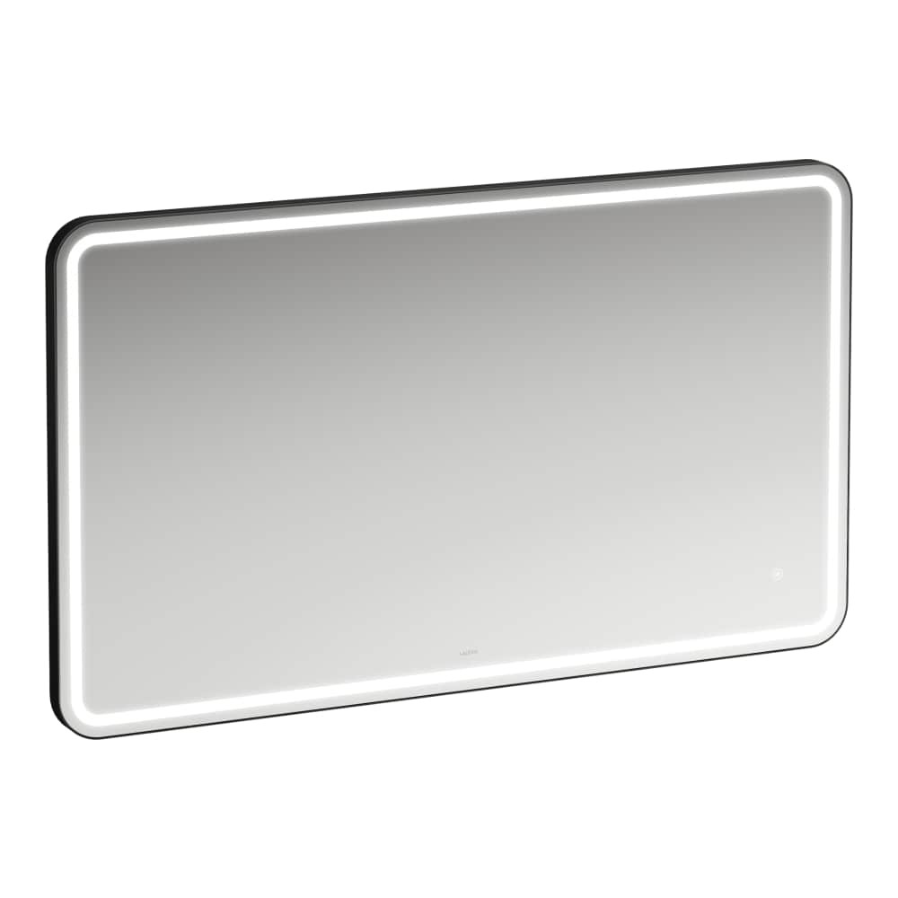 Laufen Schwarz Base 2.0 Spiegel, Led-Beleuchtung, Touch Sensorschalter, Eckig, Aluminiumrahmen Matt, H4443831084501